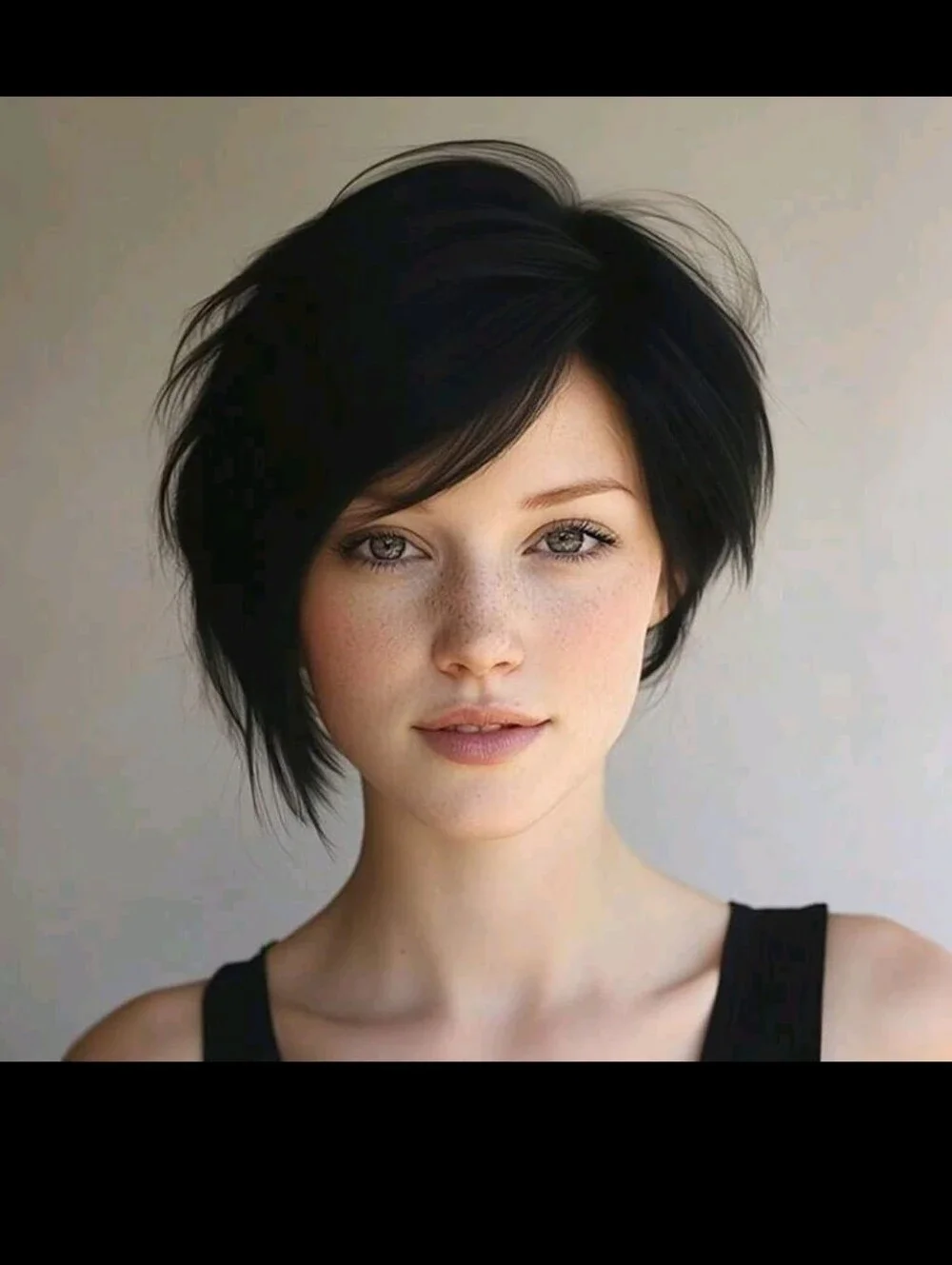Short Layered Pixie Bob Wig - Black